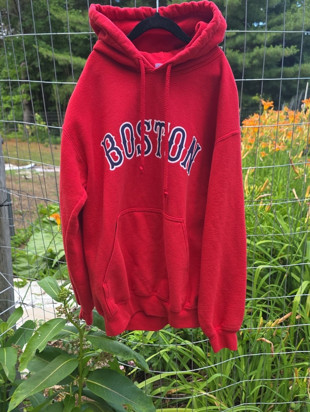 Gildan Red Boston Crewneck Sweatshirt